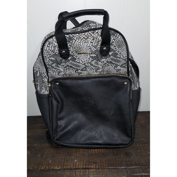 Rampage Bags Large Black And Snakeskin Rampage Backpack Poshmark